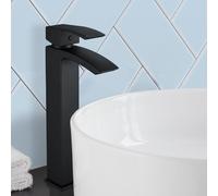 Nes Home Arke Modern Extended Matte Black Design Countertop Basin Mono Mixer Tap Nes Home Black