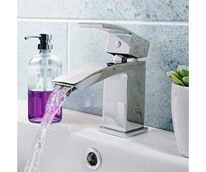 Nes Home | Arke Waterfall Bathroom Basin Mono Mixer Tap Solid Brass Cloakroom