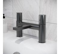 Nes Home Arte Handleless Futuristic Matte Grey Bath Filler Tap Deck Mounted Brass
