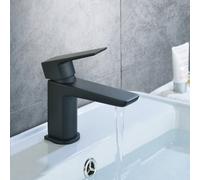 Nes Home Astra Modern Matte Black Cloakroom Basin Single Lever Tap