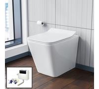 Nes Home Back To Wall Rimless Toilet, Concealed Cistern & Seat White