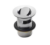 Nes Home | Basin Waste - Slotted Brass Flip Top Swivel Spinner Overflow Sink Button UK Bathroom Chrome