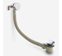 Nes Home Round Bath Overflow Filler with Easy Clean Push Button Waste Bathroom