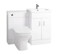 Nes Home Bathroom 500mm Floor Standing White Vanity, Basin & BTW Rimless Toilet