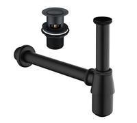 Nes Home Bathroom Basin Bottle Trap & Slotted Waste Matte Black