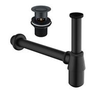 Nes Home Bathroom Basin Bottle Trap & Slotted Waste Matte Black
