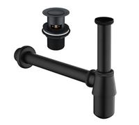 Nes Home Bathroom Basin Bottle Trap & Slotted Waste Matte Black