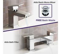 Nes Home Bathroom Basin Mixer Tap & Bath Shower Filler Mixer Tap And Waste