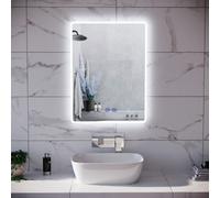Nes Home Bathroom Led Mirror Bluetooth With Digital Clock 500 X 700mm Touch Switch
