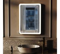 Nes Home Bathroom Led Mirror Demister Touch Sensor 500 X 700mm Brushed Brass
