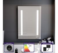 Nes Home Bathroom LED Mirror with Battery Powered Button Switch 500 x 700mm in Silver Nes Home Silver