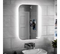 Nes Home Bathroom Modern LED Mirror With Battery Powered Button Switch 500 x 700mm in Silver Nes Home Silver