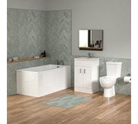 Bathroom Suite 1400mm Square Bathtub With 500mm Freestanding Vanity and Toilet