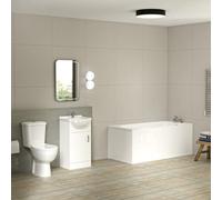 Nes Home Bathroom Suite 1600mm Round Bathtub With 450mm Vanity And Toilet