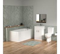 Nes Home Bathroom Suite 1600mm Round Bathtub With 500mm Vanity And Toilet