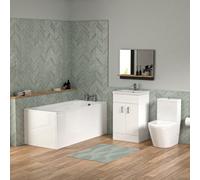 Nes Home Bathroom Suite 1600mm Round Bathtub With Freestanding Vanity & Toilet