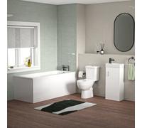 Nes Home Bathroom Suite 1600mm Square Bathtub With 400mm Vanity And Toilet