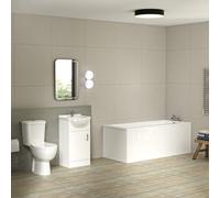 Nes Home Bathroom Suite 1600mm Square Bathtub With 450mm Vanity And Toilet