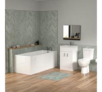 Nes Home Bathroom Suite 1600mm Square Bathtub With 500mm Vanity And Toilet