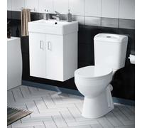 Nes Home Bathroom Suite 450 Wall Hung Vanity & Wc Toilet Pan