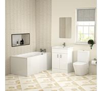 Nes Home Bathroom Suite 600mm Freestanding Vanity With Toilet And 1400mm Bathtub