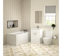 Nes Home Bathroom Suite 600mm Freestanding Vanity With Toilet And 1400mm Bathtub