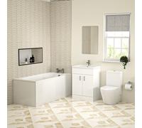 Nes Home Bathroom Suite 600mm Freestanding Vanity With Toilet And 1600mm Bathtub