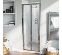Nes Home Bi-Fold Folding 700 mm Glass Door with Frameless 800 mm Side Panel