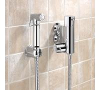 Nes Home Bidet Douche & Mini Thermostatic Bar Valve with Spray Kit in Metallic Silver Nes Home Metallic Silver