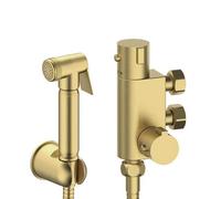 Nes Home Bidet Douche & Thermostatic Bar Valve with Spray Kit Brushed Brass