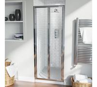 Nes Home Bill 760mm Bi-Fold Shower Enclosure Door Chrome 6mm Tempered Glass