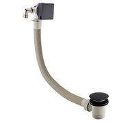 Nes Home Black Bath Filler with Sprung Waste & Overflow - Square