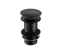 Nes Home Black Big Cap Push Button Unslotted Basin Sprung Waste