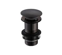 Nes Home Black Big Cap Push Button Unslotted Basin Sprung Waste