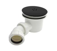 Nes Home Black Cover Low Profile Shower Tray Waste Trap Easy Removable