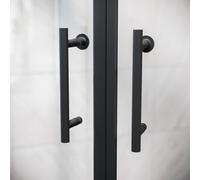 Nes Home Black Pair Of Universal Rounded 140mm Hole Centre Shower Door Handles