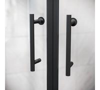 Nes Home Black Pair of Universal Rounded 140mm Hole Centre Shower Door Handles
