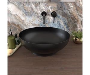 Nes Home Blacon 410mm x 335mm Countertop Basin Oval Matte Black