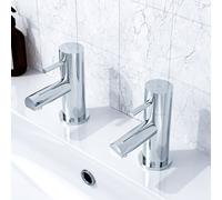 Nes Home Blossom Bathroom Round Chrome Basin Hot And Cold Tap Pair Including A Free Waste