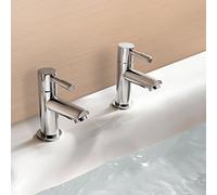 Nes Home | Blossom Hot & Cold Bath Tap Pair Set Chrome Bathroom