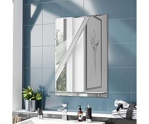 Nes Home Bowen 500 x 700 Straight Corner Mirror with Glass Shelf