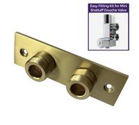 Nes Home Brushed Brass Easy Fixing Plate Bracket Mini Thermostatic Shower Valve