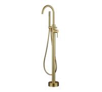 Nes Home Brushed Brass Freestanding Bath Shower Mixer Tap With Handheld Kit