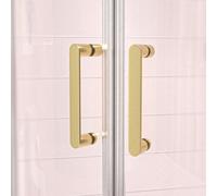 Nes Home Brushed Brass Pair of Universal Rounded Shower Door Handles