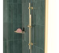 Nes Home Brushed Brass Round Wall Mounted Slider Rail Shower Kit With Handset