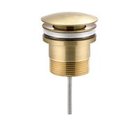 Nes Home Brushed Brass Universal Free Flow Click Clack Basin Waste Plug in Gold Nes Home Gold