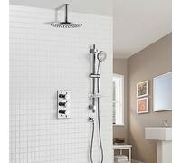 Nes Home Calla 2 Way Round Ceiling Thermostatic Concealed Bathroom Shower Rail Head