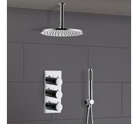 Nes Home Calla Ceiling Round Concealed Thermostatic Mixer Valve Hand Held Shower Head Set