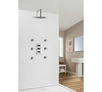 Nes Home Calla Chrome Round 2 Way Slim Thermostatic Concealed Bathroom Shower Body Jets
