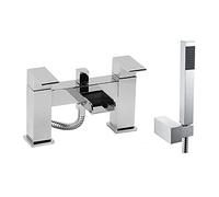 Nes Home Cascade Waterfall Bath Shower Mixer Tap Handset Chrome Deck Mounted